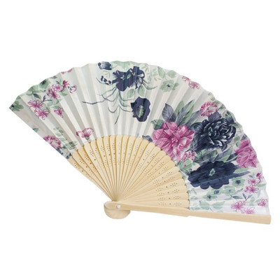 Silk Fan Κινέζικη Ιαπωνική Πτυσσόμενη Διακόσμηση Σπιτιού Vintage Art Craft Δώρο Πάρτυ Χορού Εκτύπωση Μοτίβο λουλουδιών Δώρο Χέρι Βεντάλια