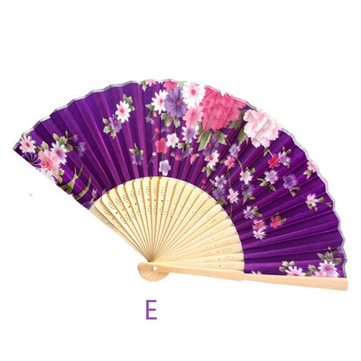 Silk Fan Κινέζικη Ιαπωνική Πτυσσόμενη Διακόσμηση Σπιτιού Vintage Art Craft Δώρο Πάρτυ Χορού Εκτύπωση Μοτίβο λουλουδιών Δώρο Χέρι Βεντάλια