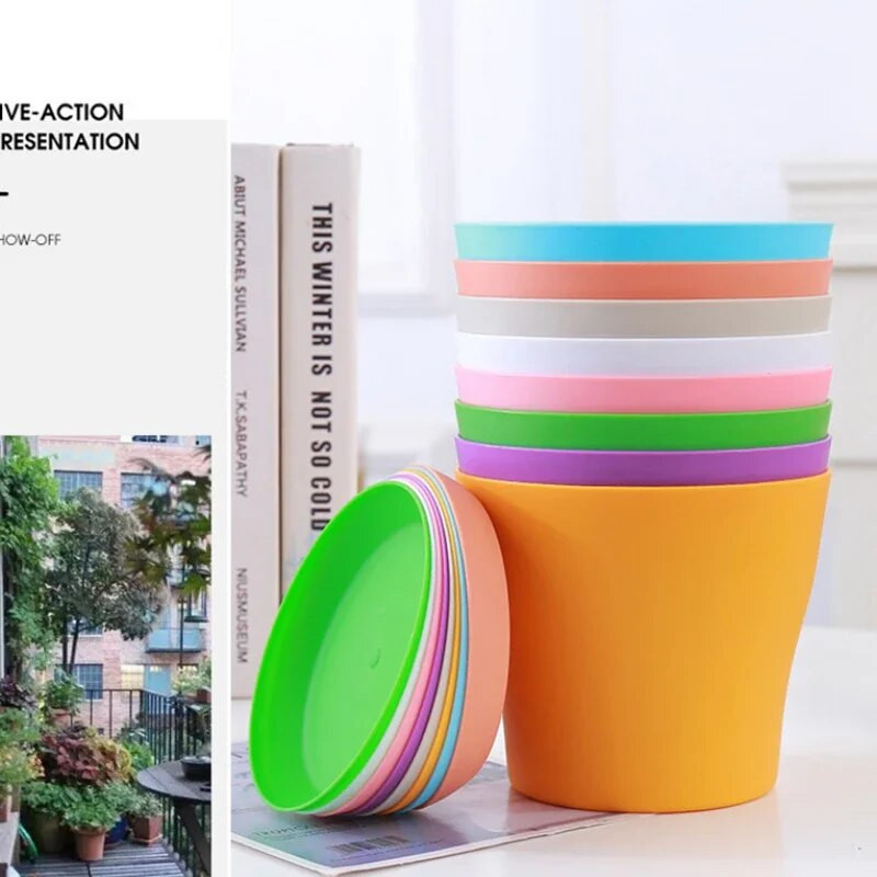 Virágcserepes Kerek Ültetőgépek Cukorka Színes Pozsgás növények Cserepes Iroda Asztali Erkély Otthoni Kert Dekoráció Kültéri Cserepes 5 Méret