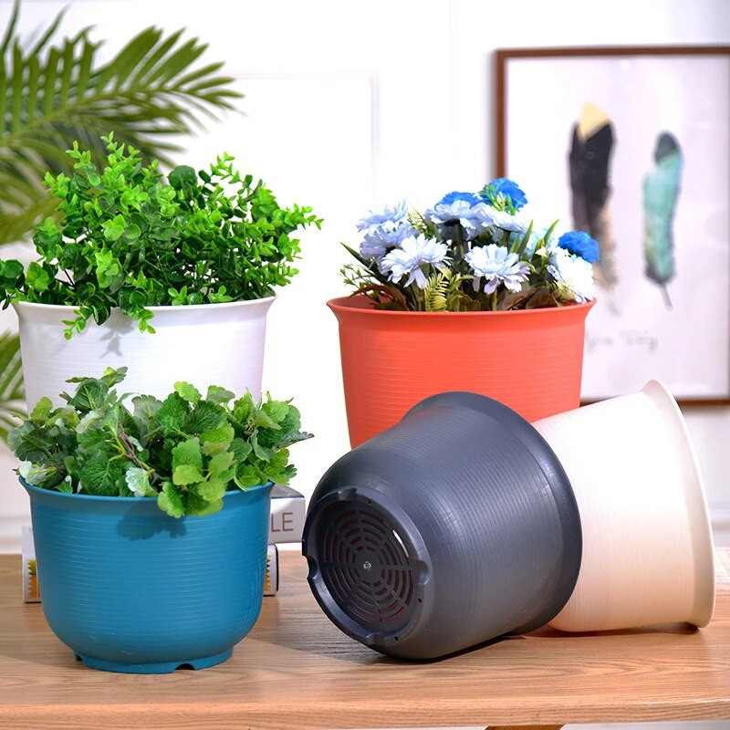 1db tálcával Piros Szürke Kék Fehér Skandináv stílusú Ültetés Virág Zöld Növényi gyanta műanyag virágcserép