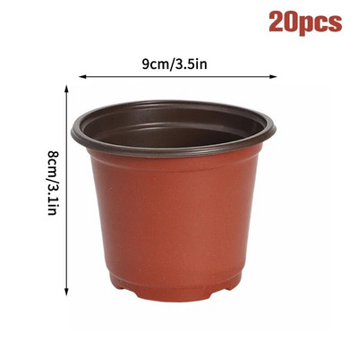 50/20 τμχ Πλαστικές γλάστρες Simple Nursery Seedling Pot Flowers Seed Breeding Planters Κουτί δοχείου Εργαλείο προμηθειών κήπου