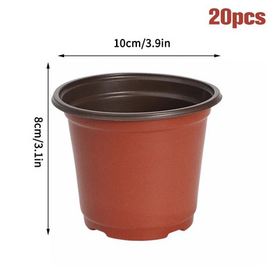 50/20 τμχ Πλαστικές γλάστρες Simple Nursery Seedling Pot Flowers Seed Breeding Planters Κουτί δοχείου Εργαλείο προμηθειών κήπου