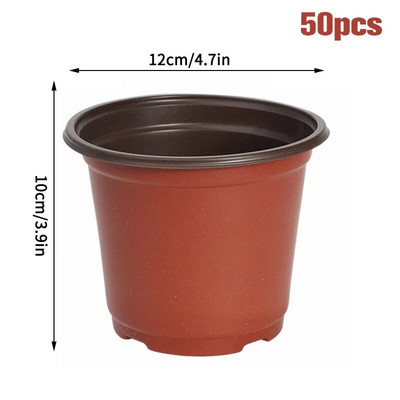 50/20 τμχ Πλαστικές γλάστρες Simple Nursery Seedling Pot Flowers Seed Breeding Planters Κουτί δοχείου Εργαλείο προμηθειών κήπου