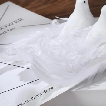 Τεχνητό Λευκό Περιστέρι Πλαστικό Φτερό Αγάπη Ειρήνη Περιστέρια Πουλί προσομοίωσης Φιγούρες Σπίτι Τραπέζι Κήπος Κρεμαστό Διακόσμηση Δώρο