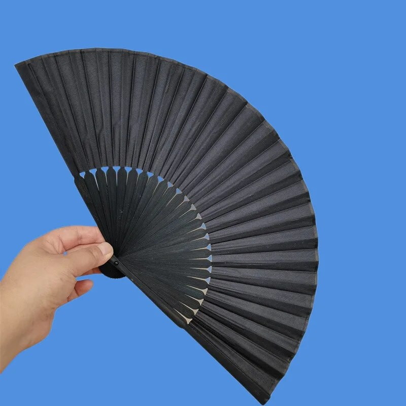 Esküvői kínai stílusú tánc összecsukható legyezők Fekete összecsukható legyezők Favor Party Vintage kézi legyező kínai táncbuli