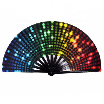 Πτυσσόμενος ανεμιστήρας Bamboo Bone Fans Πολύχρωμοι θαυμαστές Rave Ζωντανοί ανεμιστήρες χεριών μπαμπού για πάρτι χορού φεστιβάλ Διακοσμητικά δώρα για άνδρες