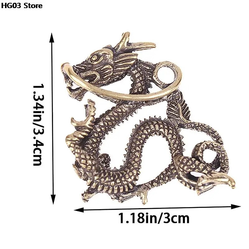 1 db szobor figura gazdagság sárgaréz dekor Prosperity kínai stílusú dísz Qilin Dragon Luck Animal Fengshui Vintage új