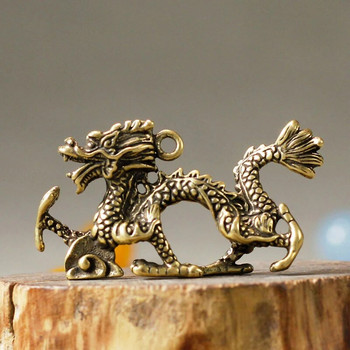 Χάλκινα στολίδια με ειδώλια από κινέζικο τέρας, μυθικό ζώο, μινιατούρα, συλλογή χειροτεχνίας διακόσμησης σπιτιού