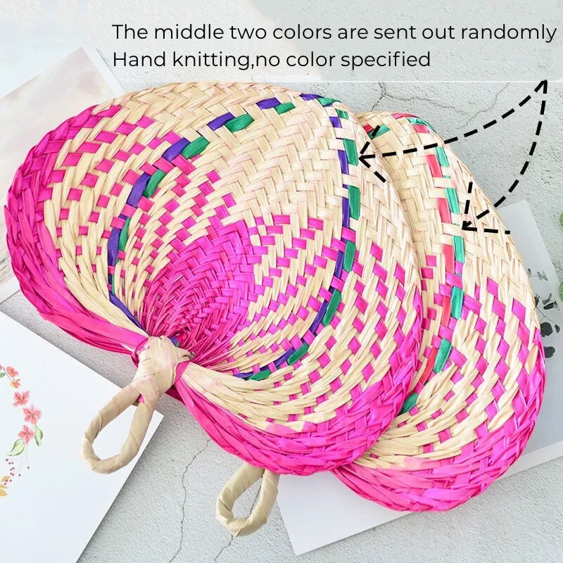 Kínai stílusú, kézzel készített szalma legyező, kézzel szőtt pálmalevél, kézzel szőtt szív alakú legyező nyári hűsítő szúnyogriasztó kézi legyezők