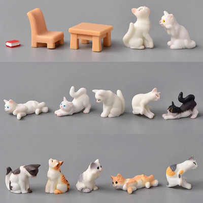 Aranyos macska zsámoly dísz gyerekeknek gyerekeknek baba kert cica dísz Ajándék szoba dekoráció játék miniatűr figurák lakberendezés
