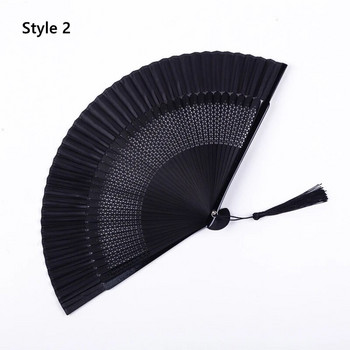 Черен сгъваем вентилатор в китайски стил Женски сгъваем вентилатор за класически танци
