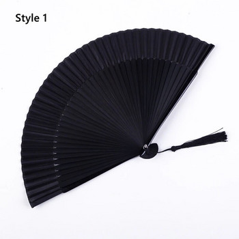 Черен сгъваем вентилатор в китайски стил Женски сгъваем вентилатор за класически танци