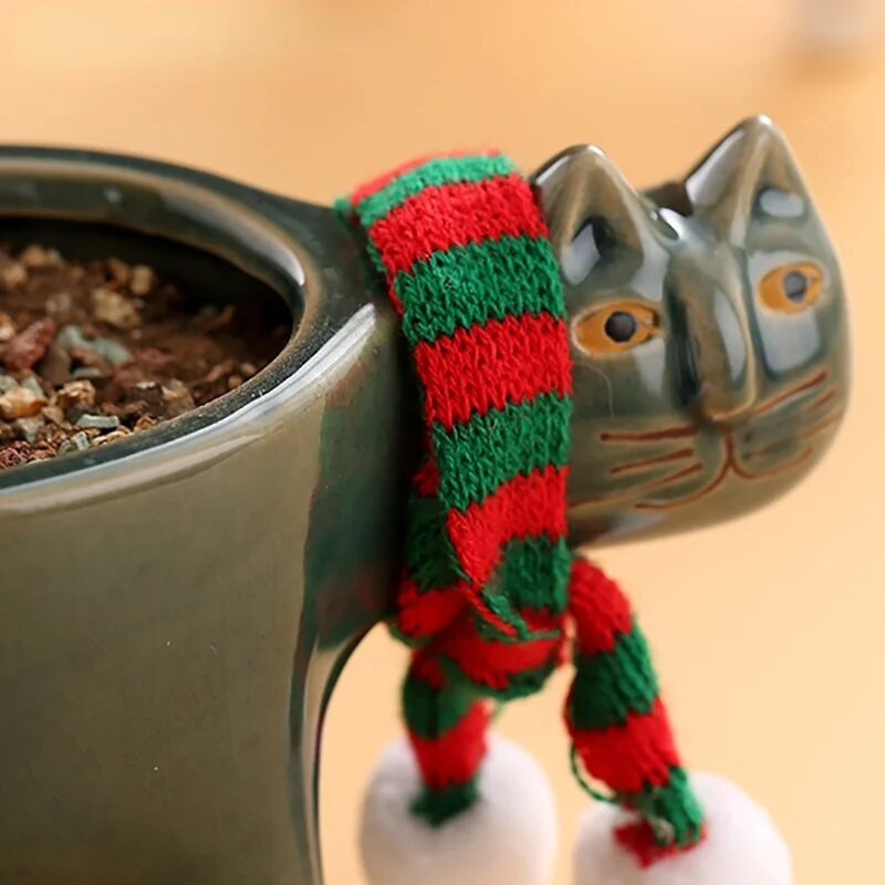 Rajzfilm macska virágcserép állat kerámia virágcserép Lovely váza kaktusz pozsgás növény cserepes virágkötészet otthoni dekoráció