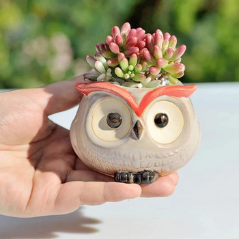 Διακόσμηση Nordic Garden Supplies Creative Succulent Owl Flower Pot Pastoral Cute Animals Οικιακή γλάστρα σε ευρωπαϊκό στιλ