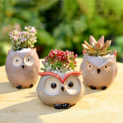 Διακόσμηση Nordic Garden Supplies Creative Succulent Owl Flower Pot Pastoral Cute Animals Οικιακή γλάστρα σε ευρωπαϊκό στιλ