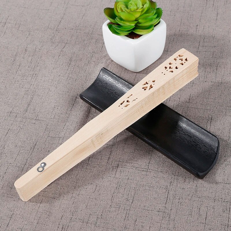 1db kínai kézi legyező fa hajtogatható legyezők Illatos esküvői parti ajándék bambuszlegyező esküvői esküvői parti dekoráció kézműves