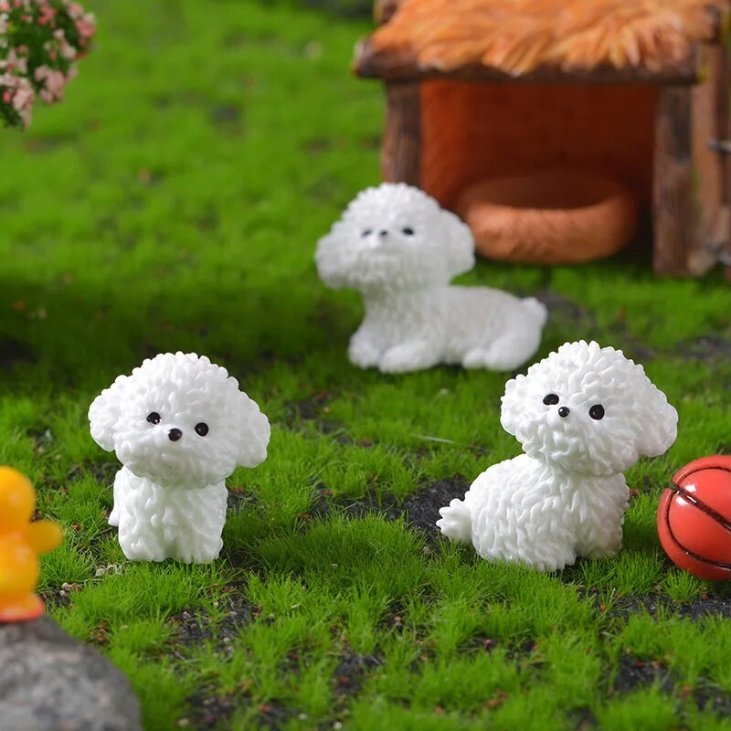 Figurák Miniatűrök Aranyos Kutya Fehér Bichon Frise Mikro Táj díszek Otthoni dekorációhoz Dekoráció Szobaasztalhoz Kiegészítők