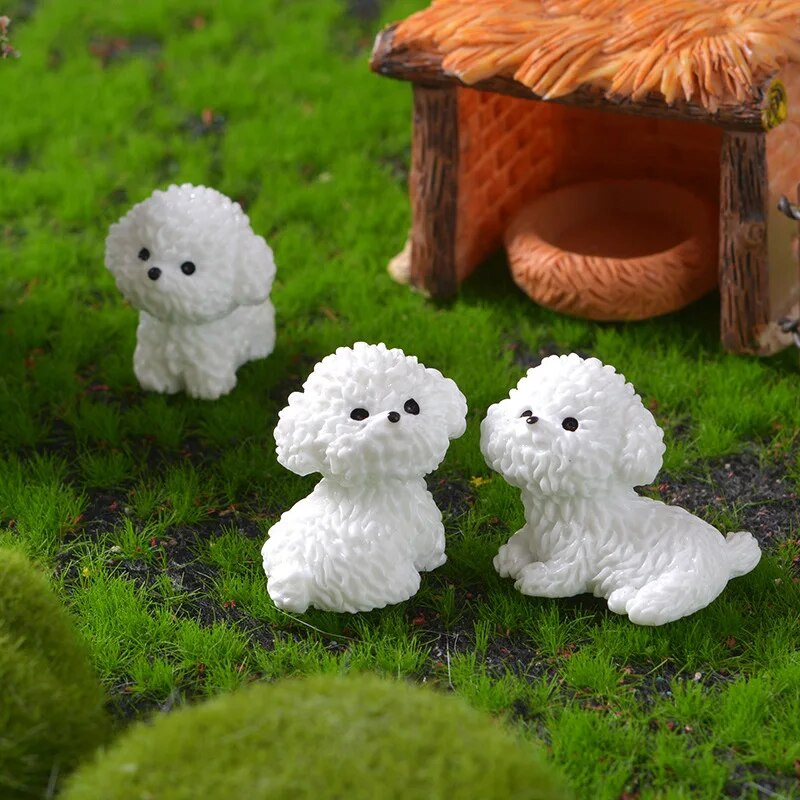 Figurák Miniatűrök Aranyos Kutya Fehér Bichon Frise Mikro Táj díszek Otthoni dekorációhoz Dekoráció Szobaasztalhoz Kiegészítők