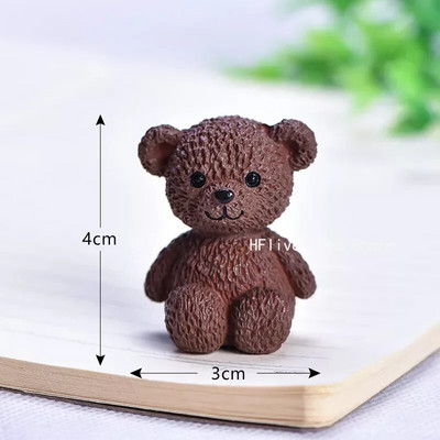 1 τεμ. Ρητίνη Kawaii Bear Figurines Miniature Craft Fairy Garden Στολίδι Μινιατούρα κουκλόσπιτο Αξεσουάρ διακόσμησης σπιτιού Hot sale