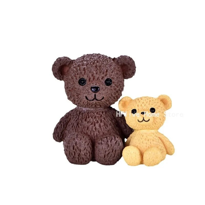 1 db gyanta Kawaii medve figurák miniatűr kézműves tündér kerti dísz miniatűr babaház lakberendezési kiegészítők akciós