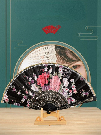Вентилатори от копринен плат със златни ръбове Вентилатор за китайски традиционни танци Вентилатор в китайски стил Персонализиран ръчно изработен сгъваем вентилатор декоративен вентилатор