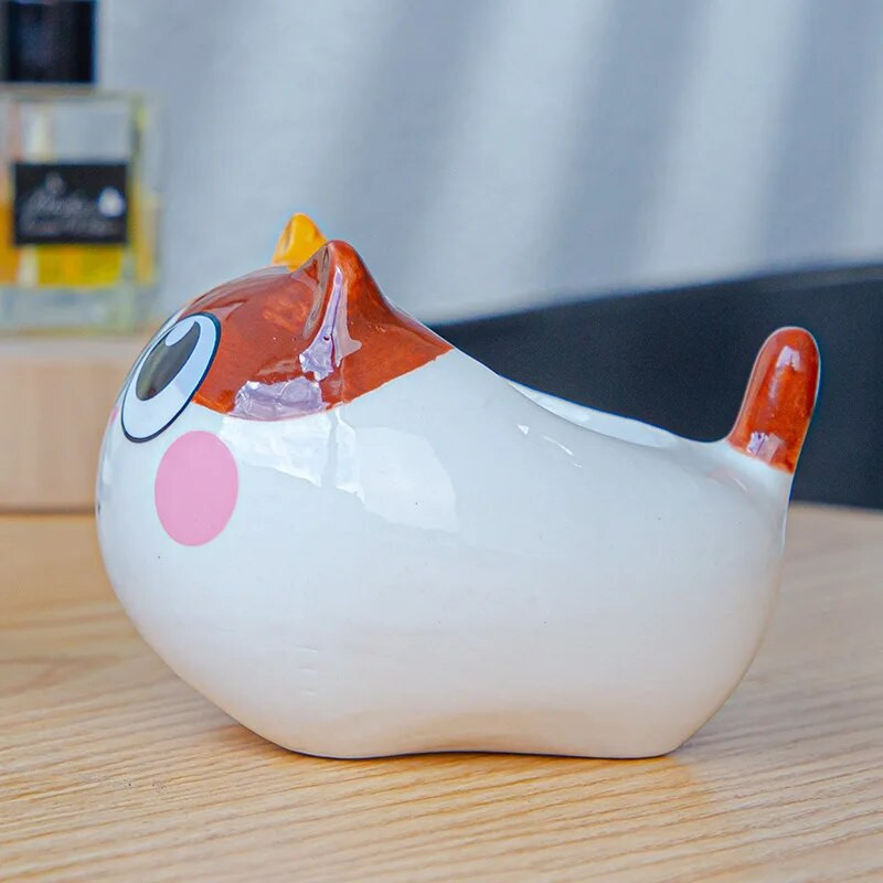 Mini kerámia virágcserepes macska formájú rajzfilm Aranyos cserepes növény asztali cserepes kifejezés macska növénycserép íróasztal Díszítsd kis díszt