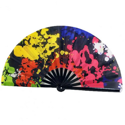 Folding Fan Floral Leopard Starry Sky Print Χορός Κομψά πάρτι χειρός Φεστιβάλ Παράσταση Μοναδικό Δώρο για Φεστιβάλ