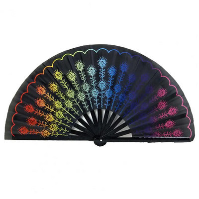 Folding Fan Floral Leopard Starry Sky Print Χορός Κομψά πάρτι χειρός Φεστιβάλ Παράσταση Μοναδικό Δώρο για Φεστιβάλ