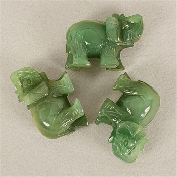 Lucky Elephant Green Aventurine Jade Ston Fortune Feng Shui Statue Figurine Ornament Chakra Healing Stones Statue Craft Decor