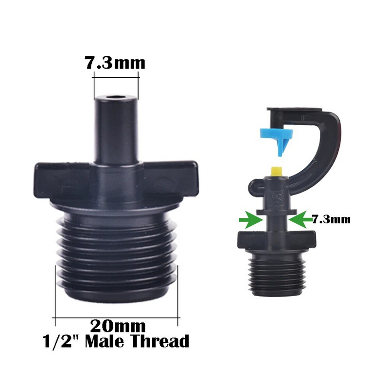 1/2 hüvelykes adapter csatlakozó, 5-utas kerti öntöző, állítható párásító porlasztó öntözés, 1-10 db