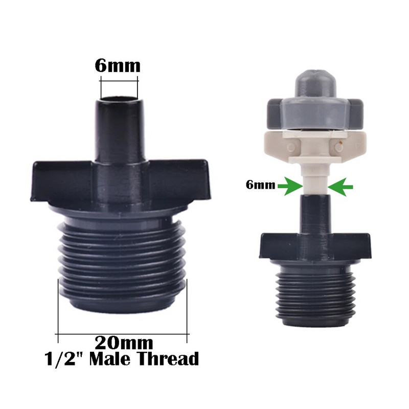 1/2 hüvelykes adapter csatlakozó, 5-utas kerti öntöző, állítható párásító porlasztó öntözés, 1-10 db