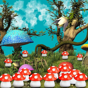 50 τμχ Tiny Resin Mushroom Mini Mushrooms Μινιατούρα ειδώλια για Micro Garden Landscape Terrarium Crafts Dollhouse Decoration