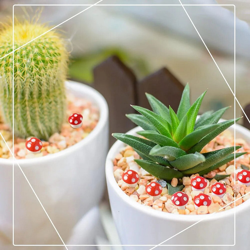 50db Apró gyanta gomba mini gomba mini figurák mikrokertekhez tájkép terrárium kézműves babaház dekoráció