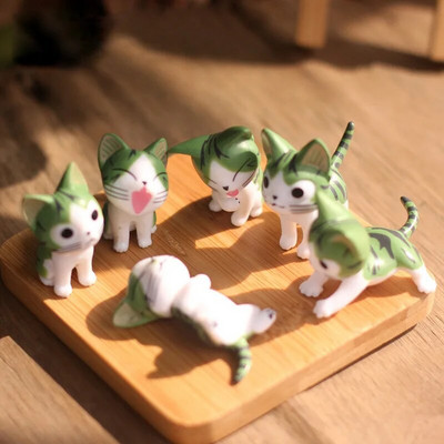 6 τμχ Γάτα Terrarium Cheese Figurines Γάτα Μινιατούρα Φιγούρα Νεράιδα Μινιατούρες Κήπου Διακόσμηση κήπου Μινιατούρα νεράιδα ειδώλια