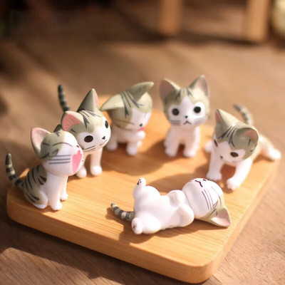 6 τμχ Γάτα Terrarium Cheese Figurines Γάτα Μινιατούρα Φιγούρα Νεράιδα Μινιατούρες Κήπου Διακόσμηση κήπου Μινιατούρα νεράιδα ειδώλια