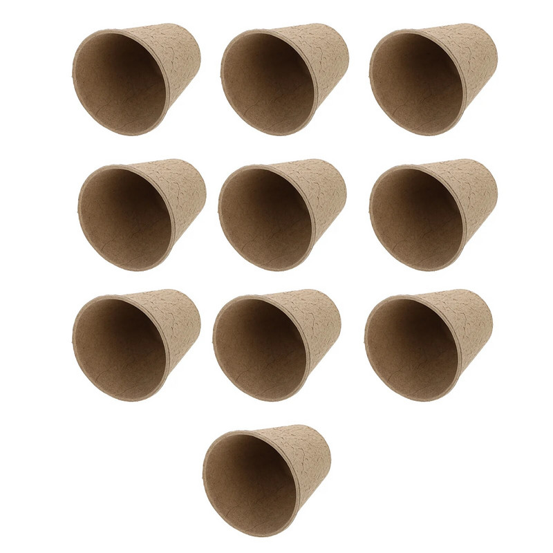 Kerek biológiailag lebomló tőzegcserepek, indítócserepek, indítócserepek zöldségekhez, gyümölcsökhöz, pozsgásokhoz - 10 db.