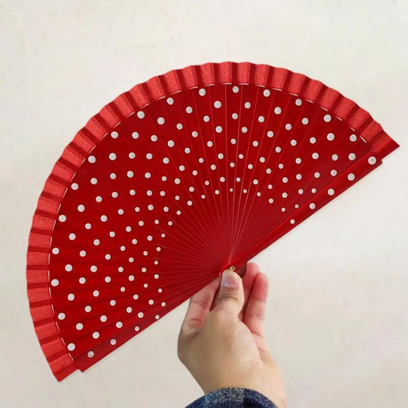 Praktikus dekoratív legyező Többszínű tánclegyező Kézzel festett dekorációs pontmintás dekoratív legyező