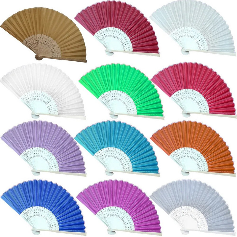 21 cm-es hordozható kézi legyezőparti esküvői dekoráció Elegáns összecsukható ventilátoros kézi utazási fényképes kellékek karácsonyi dekorációk ünnepi ajándékok 부채