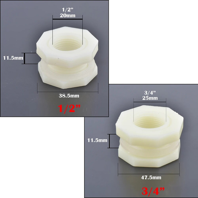 1db 1/2 3/4" műanyag dugattyús vízcsap akvárium csap adapter szerelvény vízelvezető csaptelep akvárium szelep kerti tartozékok