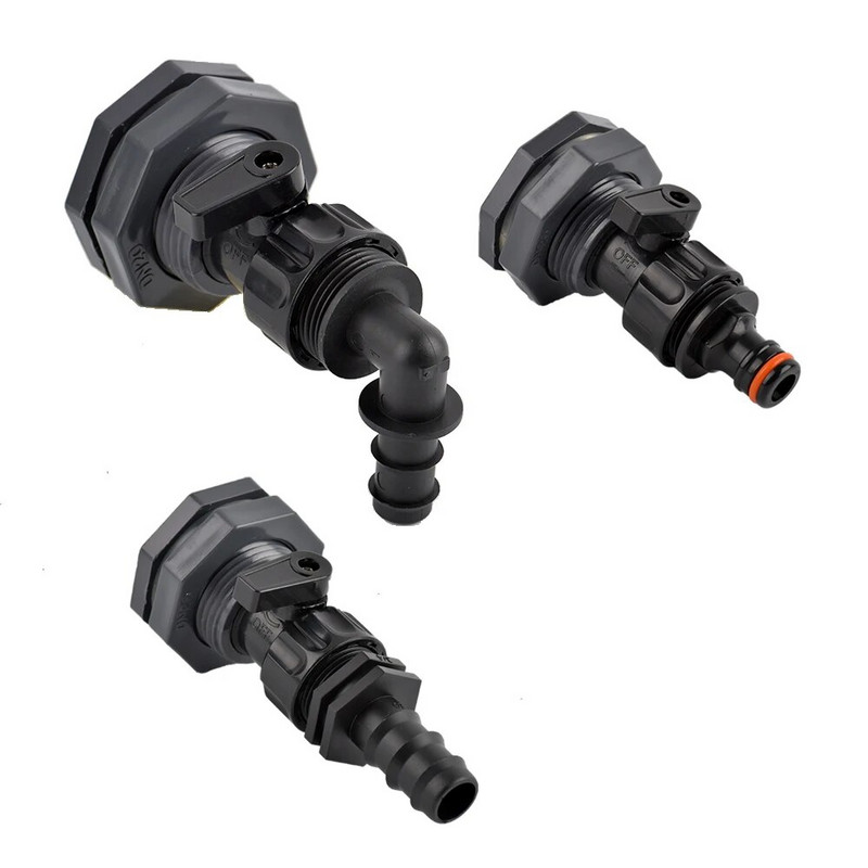 1db 1/2 3/4" műanyag dugattyús vízcsap akvárium csap adapter szerelvény vízelvezető csaptelep akvárium szelep kerti tartozékok