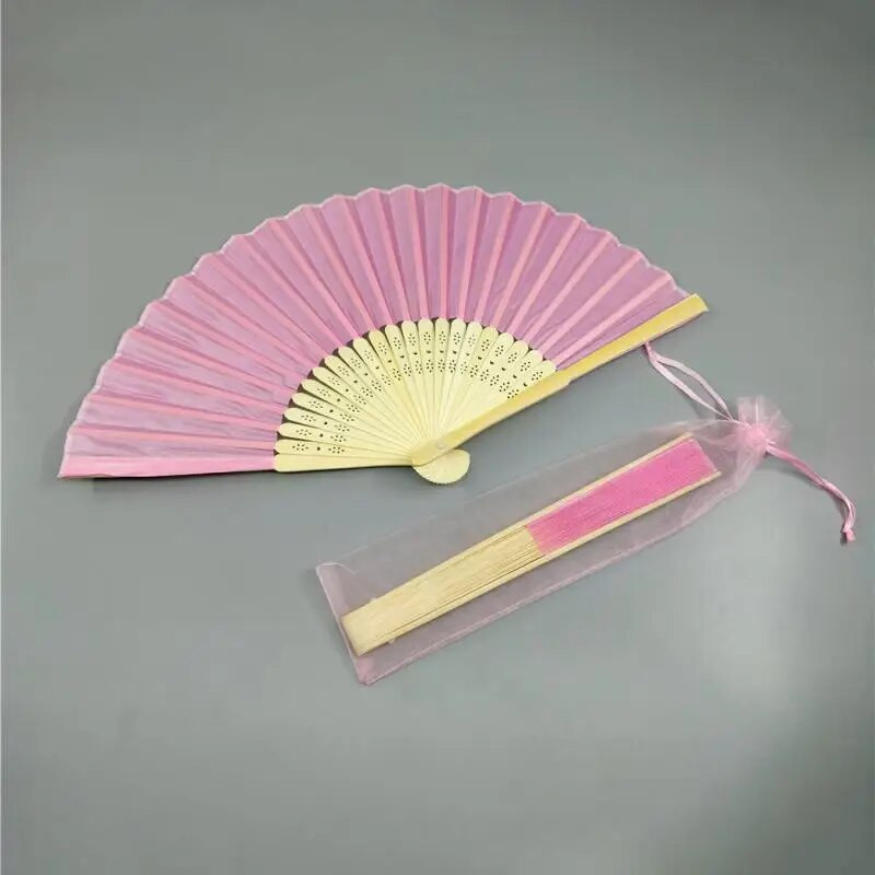 Egyszínű ventilátor organza ajándéktáskával Hajtogatás több színben Grace Háztartási termékek Esküvői ventilátor 21 cm Személyre szabott legyező egyszínű