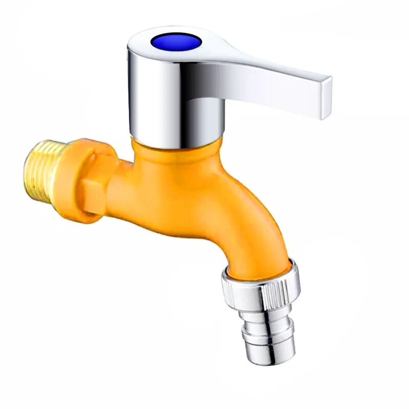 Kerti erkély vízcsap 1/2"-os fali menetes mosógép csaptelep műanyag víztömlő gyorscsatlakozó