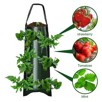 Висяща торба за засаждане с 6 дупки Висяща торба за засаждане Торба за растеж на растения Торба за растеж Саксия за хранене PE тъкана торба