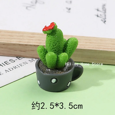1pc/4pc Cute Mini Resin Cactus Micro Landscape Στολίδι Μικροσκοπικά είδη επίπλων Φυτά κήπου σε γλάστρες Διακόσμηση αυτοκινήτου με άγαλμα