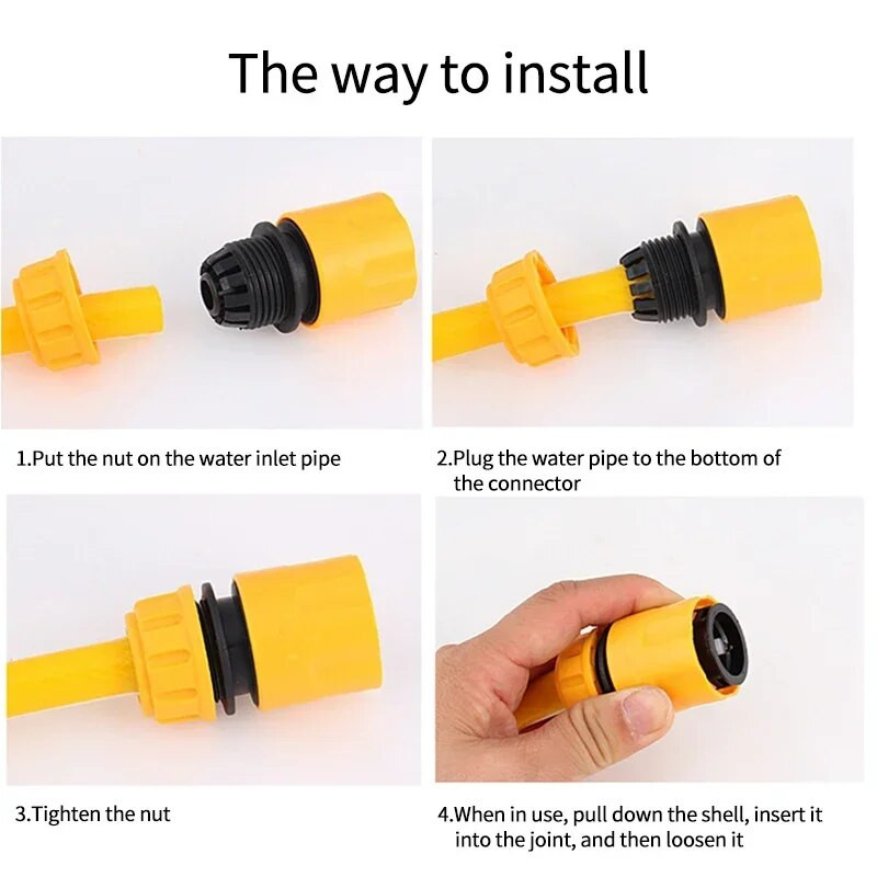 Aia kastmisvooliku kiirühendus 1/2-tollise otsaga kahekordne isane vooliku liitmiku adapteri pikenduskomplekt vooliku toru toru veepüstoli jaoks