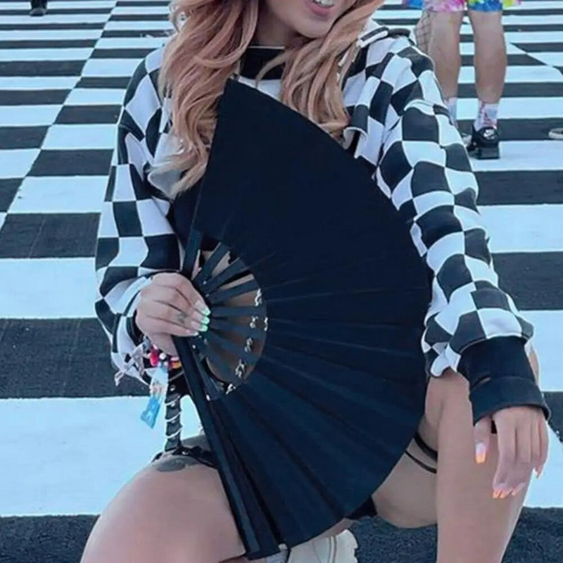 Kínai összecsukható ventilátor egyszínű, kényelmes markolat, sima nyitás, zárás, Tai Chi fan Elegáns klasszikus színpadi tánc kiegészítő