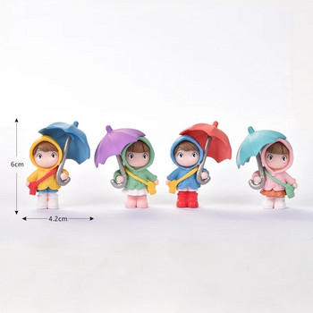 Χαριτωμένο αδιάβροχο ομπρέλα αγόρι κούκλα κοριτσάκι Μικρό στολίδι Διακόσμηση επιφάνειας εργασίας κούκλα αξεσουάρ δώρο Παιδικά παιχνίδια Micro Landscape