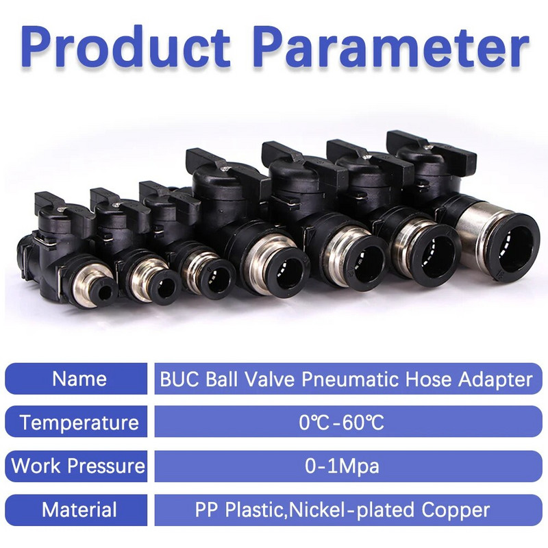 1 db 4-16 mm-es golyósszelepes tömlőadapter csúszózár gyors behelyezhető kioldó csatlakozó leállítás leállító víz pneumatikus csőszerelvények réz