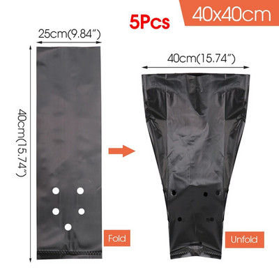 Μαύρη PE φυτών κήπου Growing bag Breathable Seeds Start Germinate Planter Container for Seedling Transplanting Pot καλλιέργειας