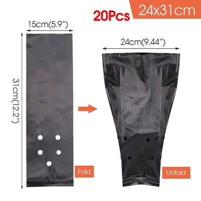 Μαύρη PE φυτών κήπου Growing bag Breathable Seeds Start Germinate Planter Container for Seedling Transplanting Pot καλλιέργειας